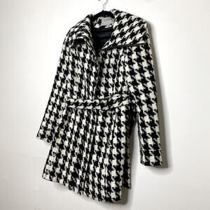 Georgiou Studio Black & White Print Jacket with belt - fall jacket - small